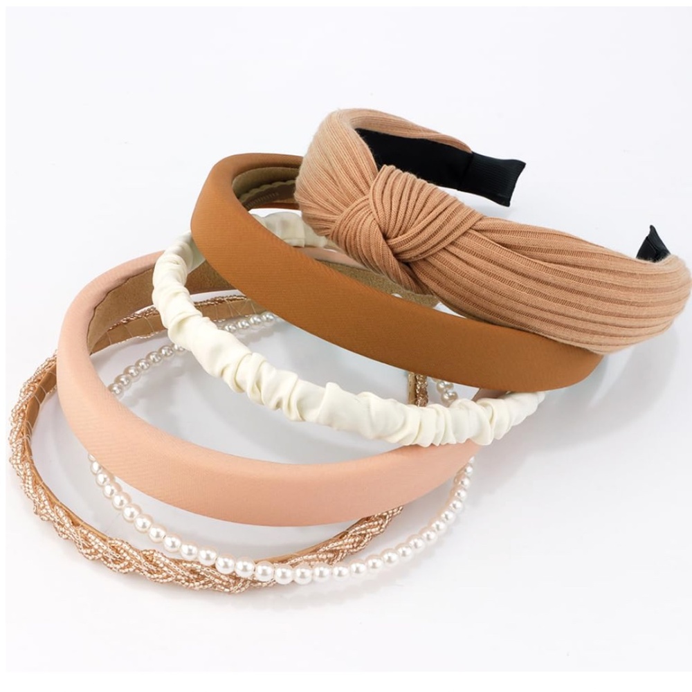 NIP 7 Pack Headbands Non-slip Hairbands Neutral Multiple Styles